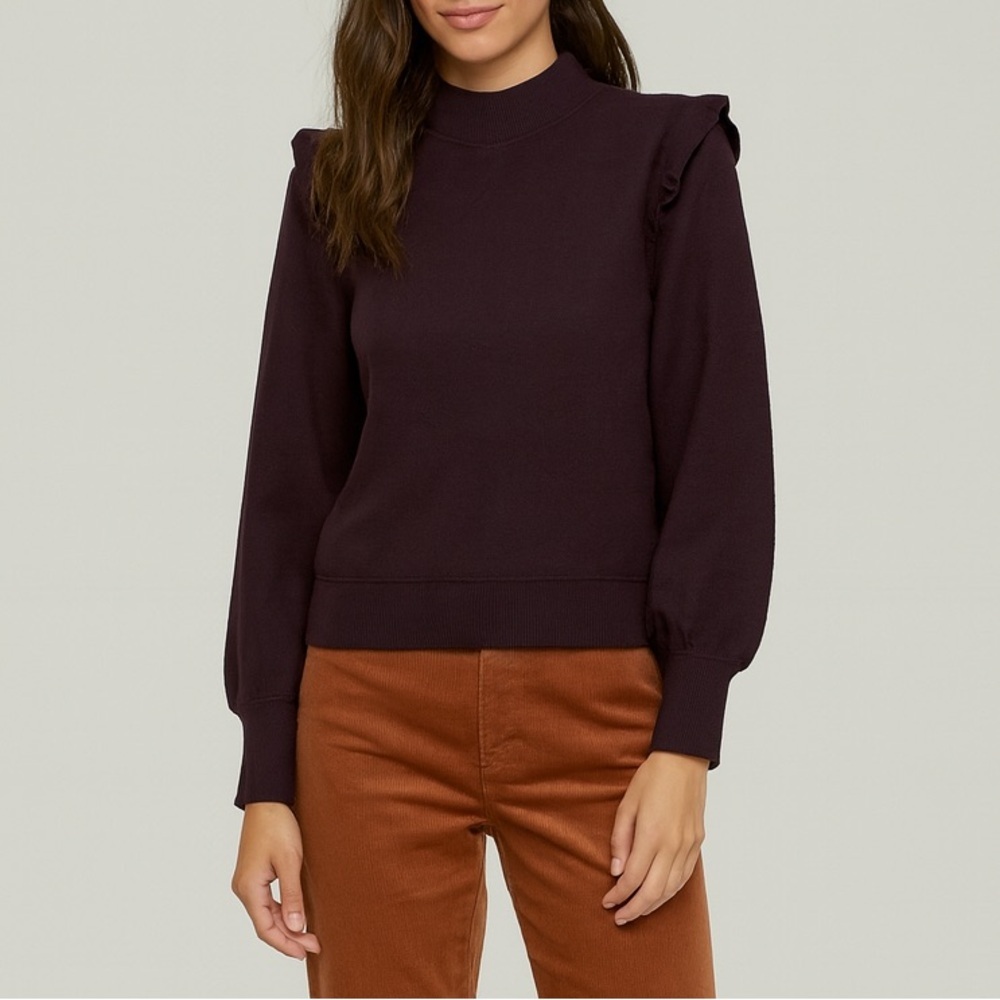 Brand new with tags! Chic Ruffled Plum Sweatshirt
